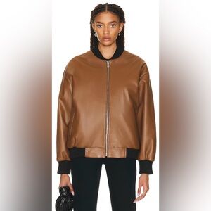 NOUR HAMMOUR leather bomber jacket